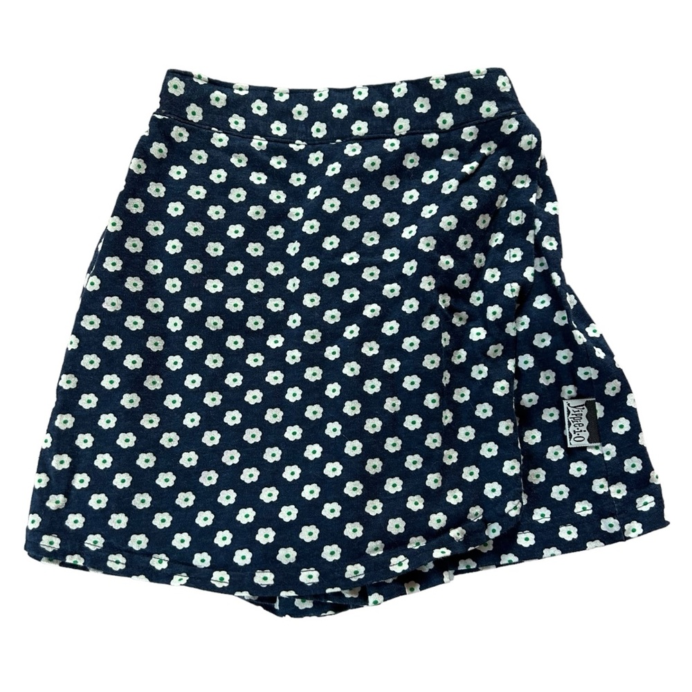 Vintage Yippie-I-O 6X Floral Skort Back to School Navy Blue Green White Shorts